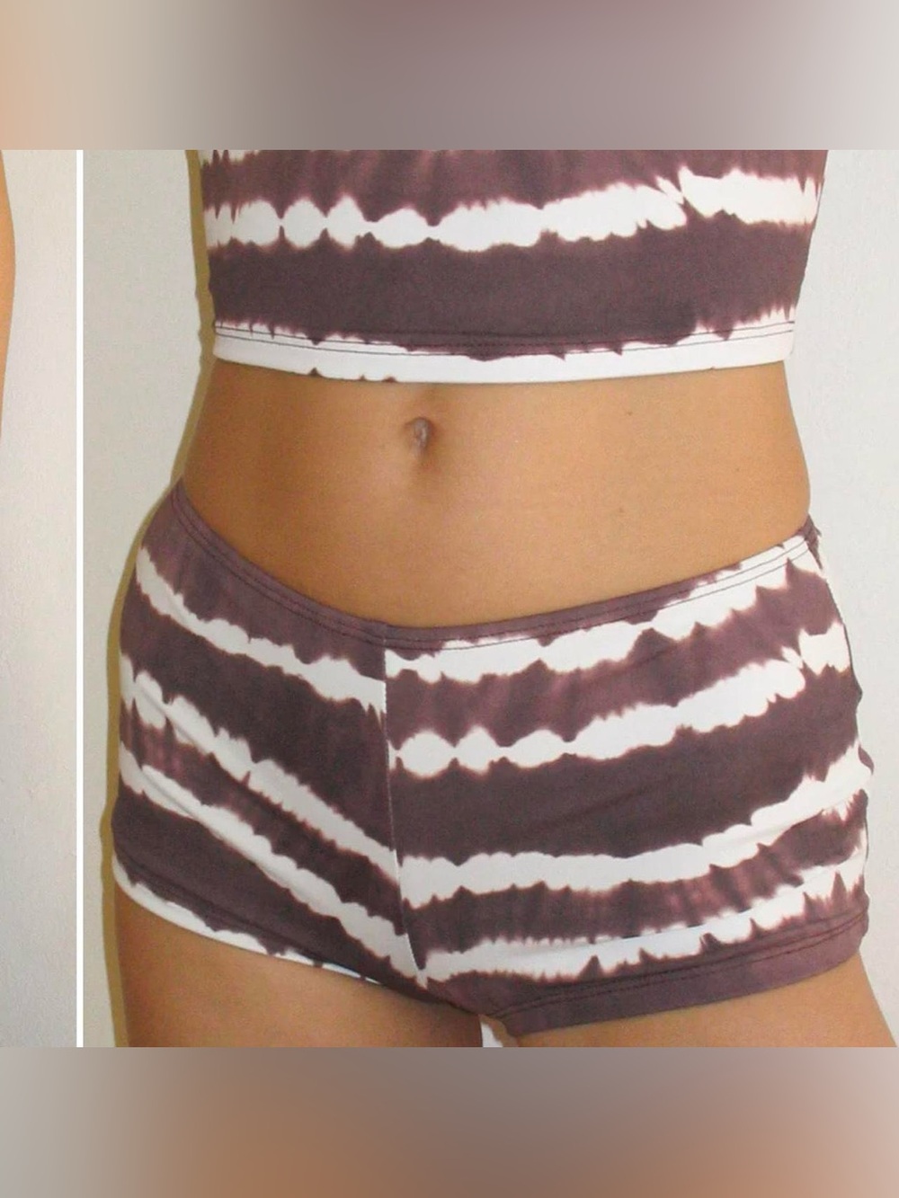Frankie's Bikinis Brown & White Tie-Dye Swim Shorts